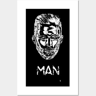 Reflection of a man , white sketch. Posters and Art